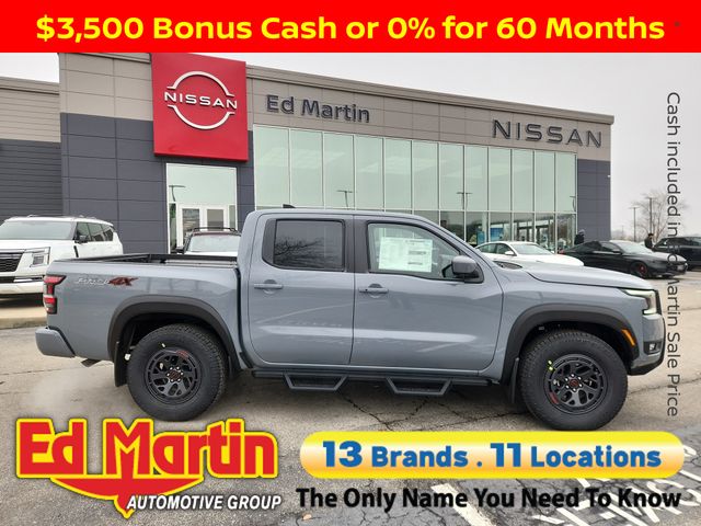 Boulder Gray 2026 Nissan Frontier PRO-4X Crew Cab 4WD Pickup Truck Four-Wheel Drive 9-Speed Automatic Overdrive