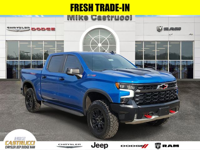 Glacier Blue Metallic 2022 Chevrolet Silverado 1500 ZR2 Crew Cab 4WD Pickup Truck Four-Wheel Drive Automatic