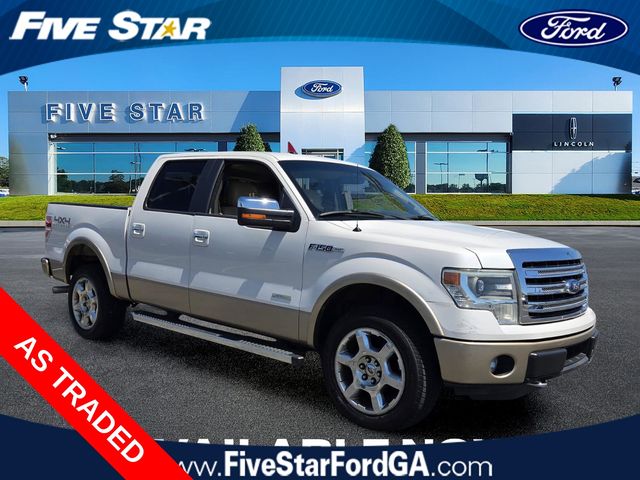 White Platinum 2014 Ford F-150 Lariat SuperCrew 4WD Pickup Truck Four-Wheel Drive 6-Speed Automatic