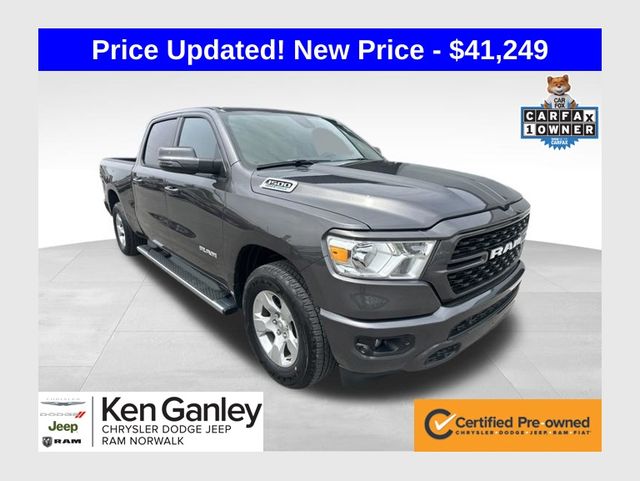 Gray (Granite Crystal Metallic Clearcoat) 2024 RAM 1500 Big Horn Crew Cab 4WD Pickup Truck Four-Wheel Drive 8-Speed Automatic