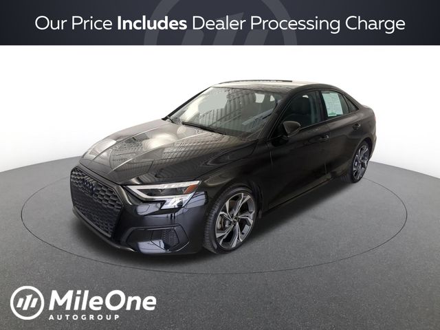 Brilliant Black 2023 Audi A3 Sedan Front-Wheel Drive 7-Speed Automatic
