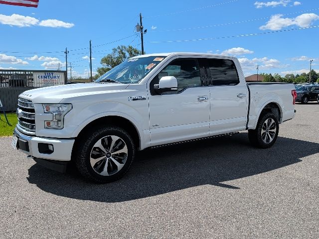 White Platinum Clearcoat Metallic 2017 Ford F-150 Limited SuperCrew 4WD Pickup Truck Four-Wheel Drive Automatic