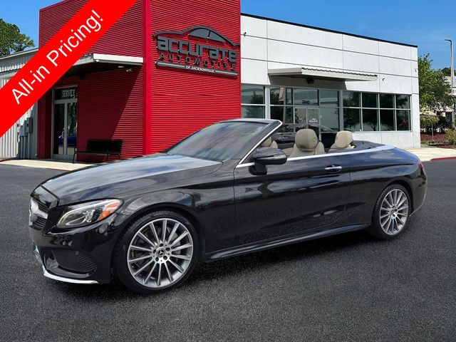 Obsidian Black Metallic 2017 Mercedes-Benz C-Class Convertible Rear-Wheel Drive 9-Speed Automatic