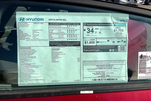 Used 2024 Hyundai Elantra For Sale in OLIVE BRANCH, MS