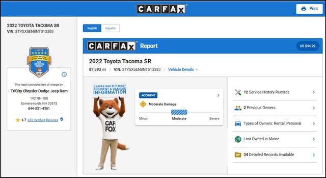 Used 2022 Toyota Tacoma Truck