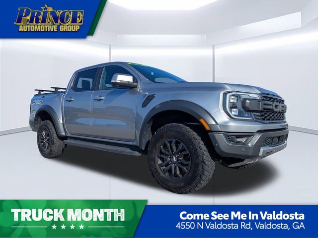 Silver Metallic 2024 Ford Ranger Raptor SuperCrew 4WD Pickup Truck Four-Wheel Drive Automatic