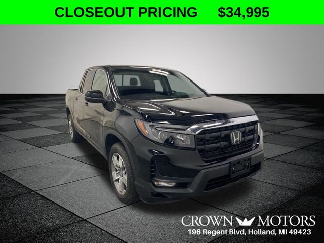 Crystal Black Pearl 2025 Honda Ridgeline RTL AWD Pickup Truck All-Wheel Drive 9-Speed Automatic