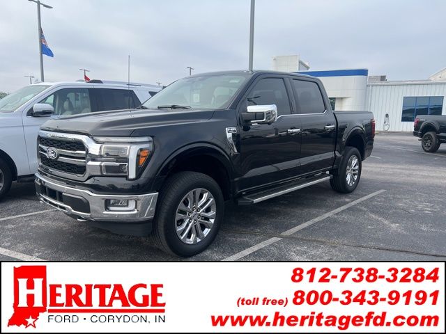 Agate Black Metallic 2024 Ford F-150 Lariat SuperCrew 4WD Pickup Truck Four-Wheel Drive Automatic