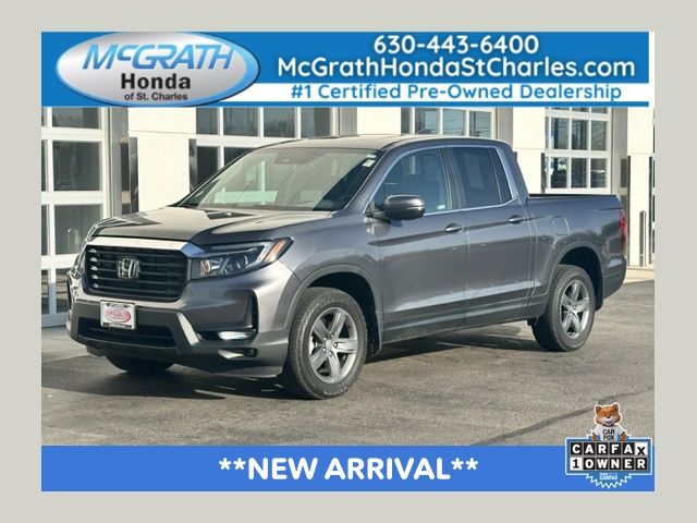 Gray (Modern Steel Metallic) 2023 Honda Ridgeline RTL AWD Pickup Truck All-Wheel Drive 9-Speed Automatic