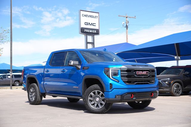 Blue Metallic 2024 GMC Sierra 1500 AT4 Crew Cab 4WD Pickup Truck Four-Wheel Drive Automatic