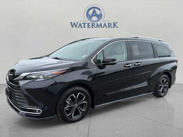 Midnight Black Metallic 2025 Toyota Sienna Platinum 7-Passenger AWD Minivan All-Wheel Drive Continuously Variable Transmission
