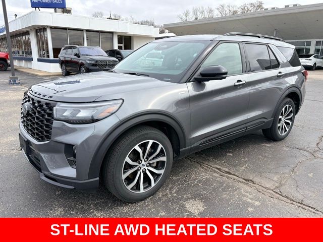 Carbonized Gray Metallic 2025 Ford Explorer ST-Line AWD SUV / Crossover All-Wheel Drive Automatic