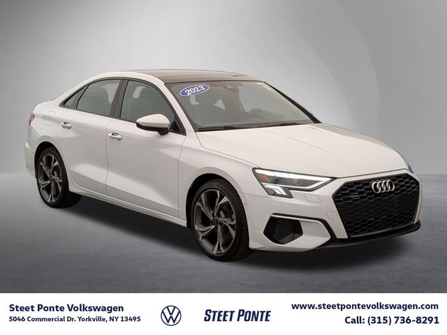 Glacier White 2023 Audi A3 Sedan All-Wheel Drive 7-Speed Automatic