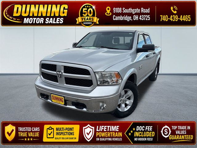 Bright Silver Clearcoat Metallic 2016 RAM 1500 Outdoorsman Crew Cab 4WD Pickup Truck Four-Wheel Drive 8-Speed Automatic
