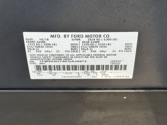 2019 Ford Explorer Platinum Blue at Bayway Chrysler Dodge Jeep Ram