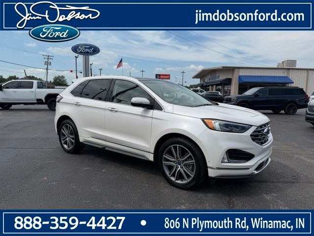 White Platinum Clearcoat Metallic 2019 Ford Edge SUV / Crossover All-Wheel Drive Automatic