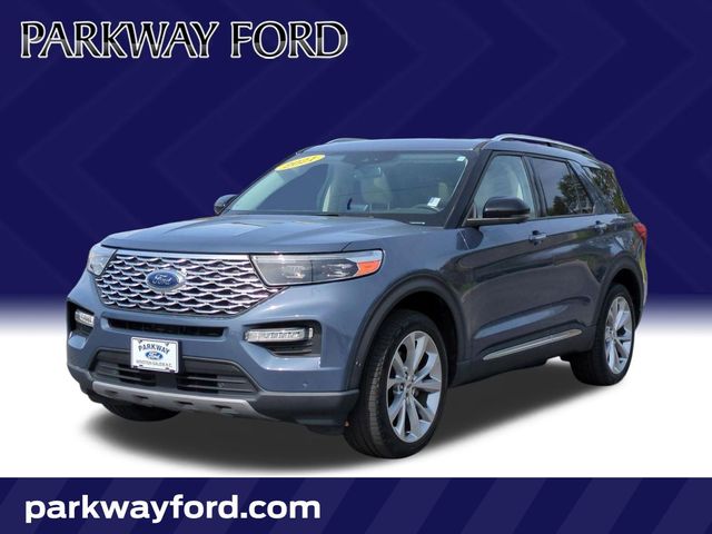 Blue Metallic 2021 Ford Explorer Platinum AWD SUV / Crossover All-Wheel Drive Automatic