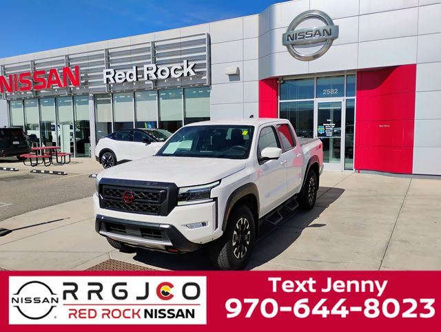 Glacier White 2023 Nissan Frontier Pickup Truck Four-Wheel Drive 9-Speed Automatic