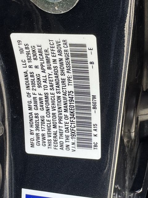2019 Honda Civic EX Blue at Community Honda