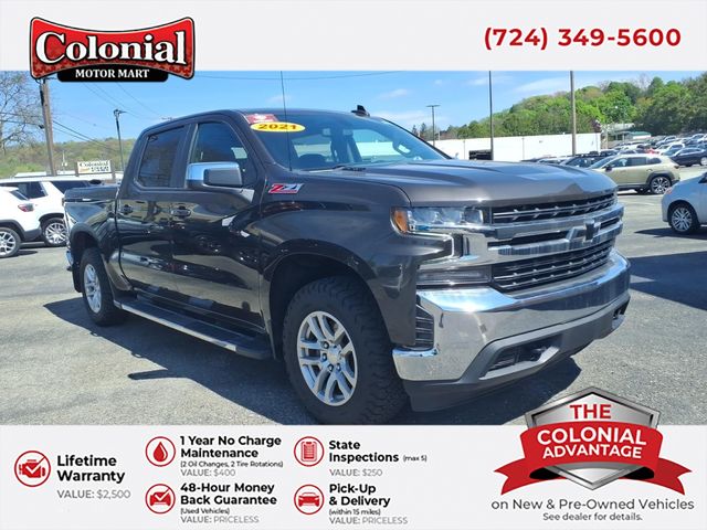 Oxford Brown Metallic 2021 Chevrolet Silverado 1500 LT Crew Cab 4WD Pickup Truck Four-Wheel Drive Automatic