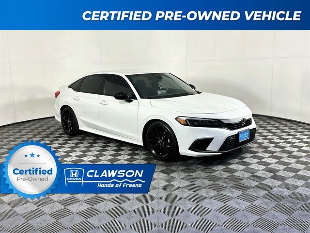 Platinum White Pearl 2024 Honda Civic Sedan Front-Wheel Drive Continuously Variable Transmission