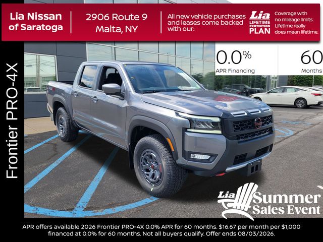 Gray (Gun Metallic) 2026 Nissan Frontier Pickup Truck Four-Wheel Drive 9-Speed Automatic Overdrive