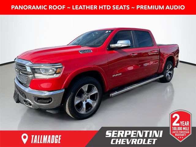 Flame Red Clearcoat 2019 RAM 1500 Laramie Crew Cab 4WD Pickup Truck Four-Wheel Drive 8-Speed Automatic