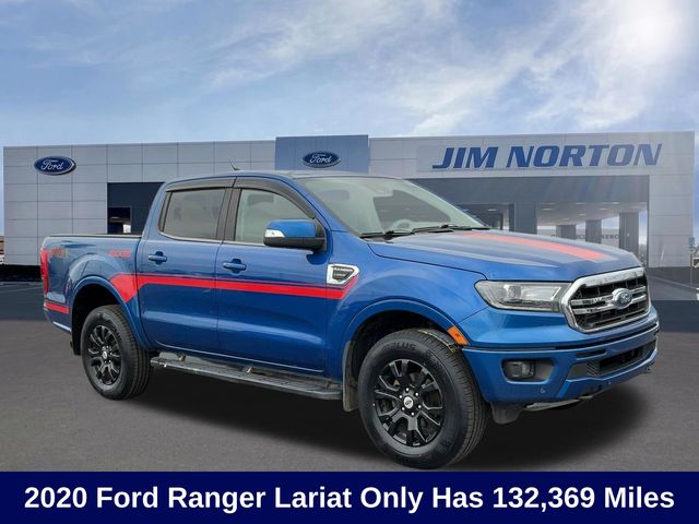 Lightning Blue 2020 Ford Ranger Lariat SuperCrew 4WD Pickup Truck Four-Wheel Drive Automatic