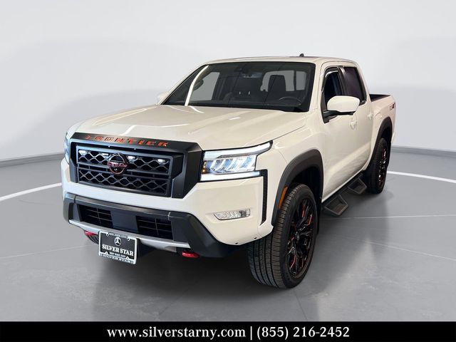 Glacier White 2024 Nissan Frontier PRO-4X Crew Cab 4WD Pickup Truck Four-Wheel Drive 9-Speed Automatic Overdrive