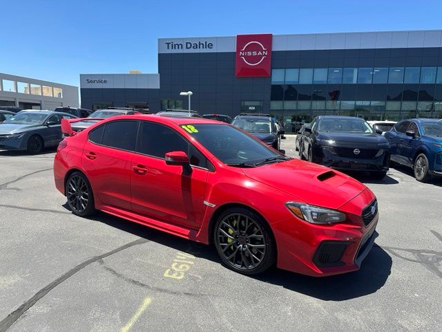 Pure Red 2018 Subaru WRX STI Limited AWD with Wing Spoiler Sedan All-Wheel Drive 6-Speed Manual