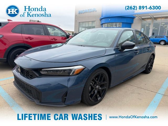 Blue Lagoon Pearl 2025 Honda Civic Sport FWD Sedan Front-Wheel Drive Continuously Variable Transmission