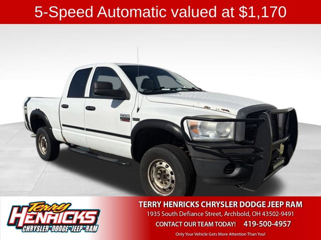 Bright White Clearcoat 2008 Dodge RAM 2500 Pickup Truck Four-Wheel Drive 5-Speed Automatic