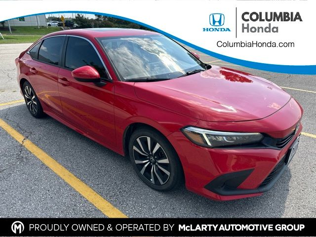 Rallye Red 2022 Honda Civic Sedan Front-Wheel Drive Continuously Variable Transmission