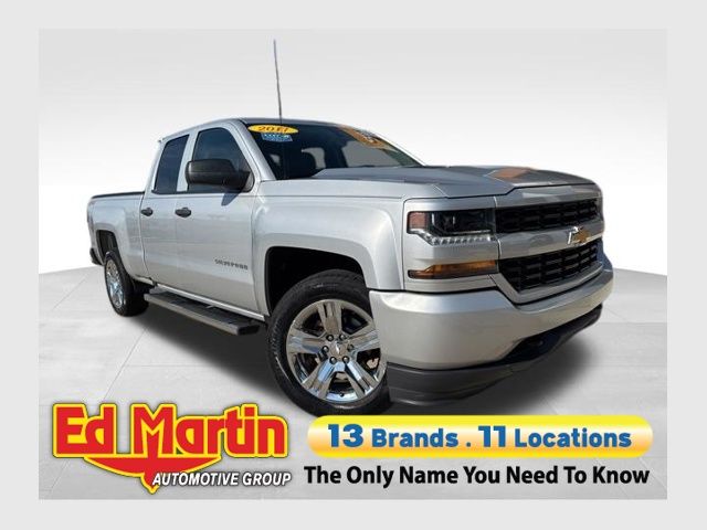 Silver Ice Metallic 2017 Chevrolet Silverado 1500 Custom Double Cab 4WD Pickup Truck Four-Wheel Drive 6-Speed Automatic Overdrive