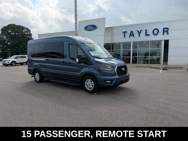 Blue Metallic 2026 Ford Transit Passenger 350 XLT Medium Roof LB RWD Van Rear-Wheel Drive