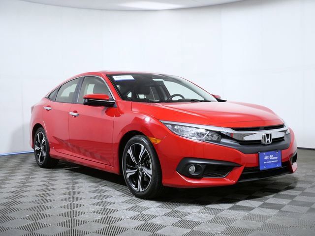Red 2018 Honda Civic Touring Sedan Front-Wheel Drive Continuously Variable Transmission