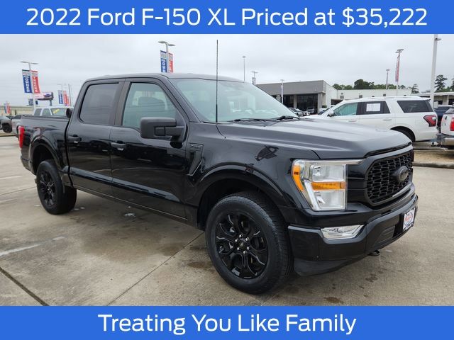 Black Metallic 2022 Ford F-150 XL SuperCrew 4WD Pickup Truck Four-Wheel Drive Automatic
