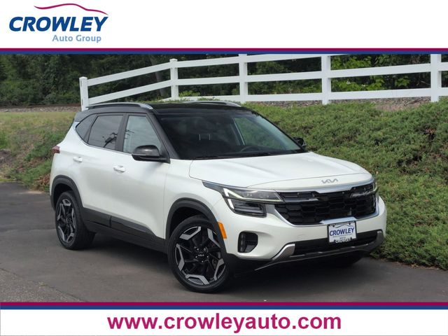 Clear White/Black Roof 2024 Kia Seltos SX AWD SUV / Crossover All-Wheel Drive 8-Speed Automatic