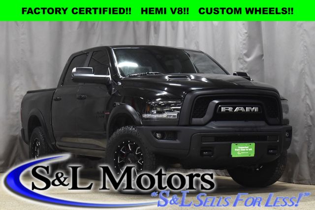 Brilliant Black Crystal Pearlcoat 2017 RAM 1500 Rebel Crew Cab 4WD Pickup Truck Four-Wheel Drive 8-Speed Automatic