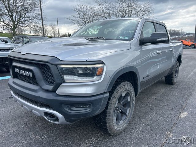 Billet Silver Metallic Clearcoat 2019 RAM 1500 Rebel Crew Cab 4WD Pickup Truck Four-Wheel Drive 8-Speed Automatic