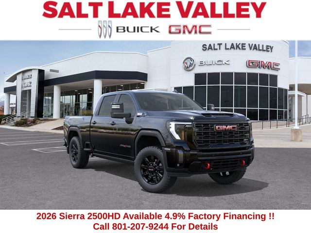 Onyx Black 2026 GMC Sierra 2500HD AT4 Crew Cab 4WD Pickup Truck Four-Wheel Drive Automatic