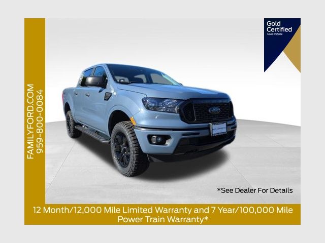 Blue (Azure Gray Metallic) 2023 Ford Ranger XLT SuperCrew 4WD Pickup Truck Four-Wheel Drive Automatic