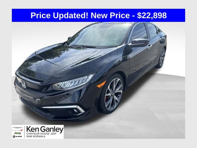 Black 2020 Honda Civic Sedan Front-Wheel Drive Continuously Variable Transmission