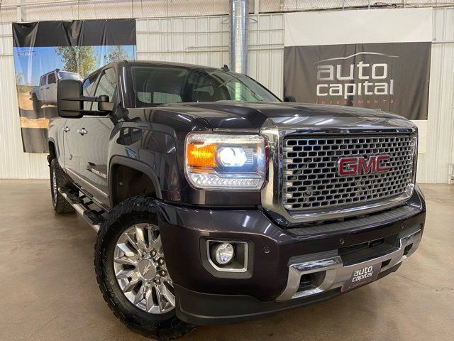 Gray (Iridium Metallic) 2015 GMC Sierra 2500HD Denali Crew Cab SB 4WD Pickup Truck Four-Wheel Drive 6-Speed Automatic