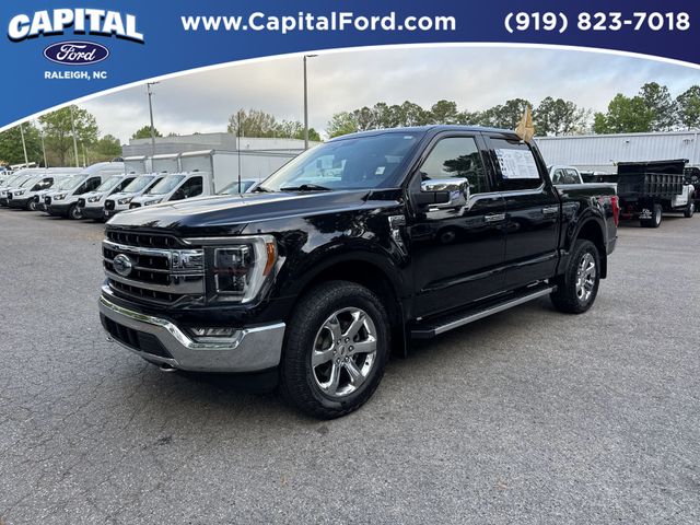 Black 2021 Ford F-150 Lariat SuperCrew 4WD Pickup Truck Four-Wheel Drive Automatic