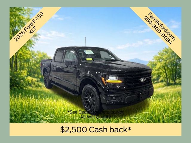 Black Metallic 2026 Ford F-150 XLT SuperCrew 4WD Pickup Truck Four-Wheel Drive Automatic