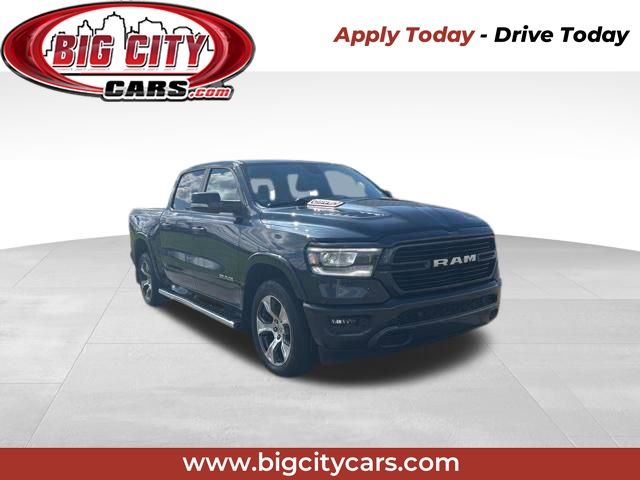 Gray (Maximum Steel Metallic Clearcoat) 2019 RAM 1500 Laramie Crew Cab 4WD Pickup Truck Four-Wheel Drive 8-Speed Automatic