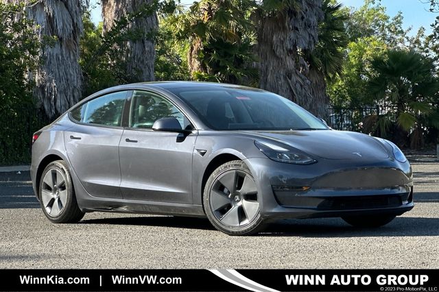 Gray 2023 Tesla Model 3 Sedan Rear-Wheel Drive 1-Speed Automatic