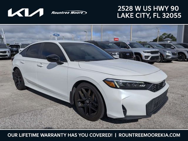 White 2025 Honda Civic Sedan Front-Wheel Drive Continuously Variable Transmission