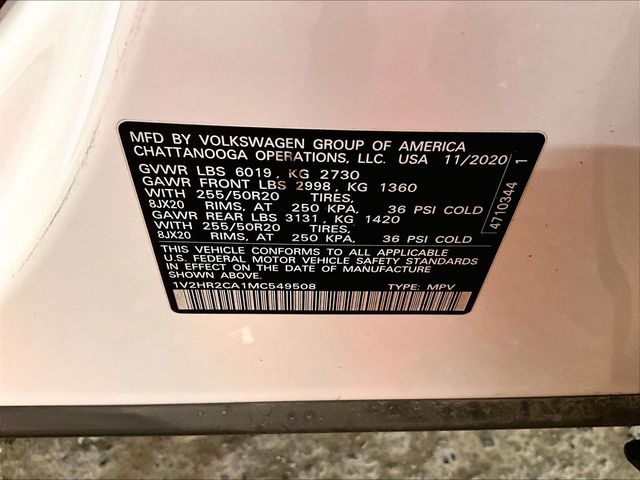 2021 Volkswagen Atlas 3.6L V6 SE w/Technology White at Subaru and VW of Moon Township